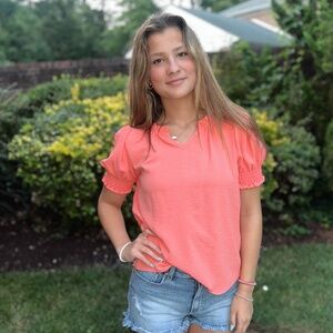 Ruffled V-Neck Top